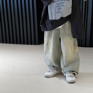 Quần Jeans Denim Quần Dài Cho Trẻ Em Nam Thời Trang Mùa Xuân Thu Quần Dài Làm Mờ Cổ Điển Quần Dài Thường Ngày Cho Trẻ Em