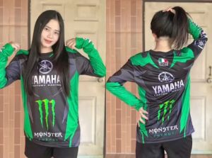 เสื้อกีฬาเครื่องยาว YAMAHA ผ้าเสื้อกีฬา ผ้ากัน UV ระบบคุณภาพและร้อน การระบายเสื้องดี