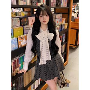 DUOMIAOTU | Spring French Elegant Sweet Mini Dress Set
