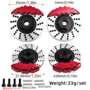 ONEVAN | New RC Car Upgrade Aluminum Alloy Brake Disc Calipers Kit#8367#8356 For 1/10 Traxxas 4-Tec Drift Ford Mustang Upgrade Parts