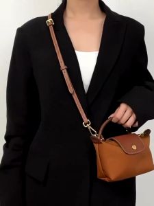 Longchamp สายกระเป๋า สายสะพายกระเป๋า หนังวัวแท้ ขนาดเล็ก ไม่ต้องเจาะรู สําหรับกระเป๋าสะพายไหล่