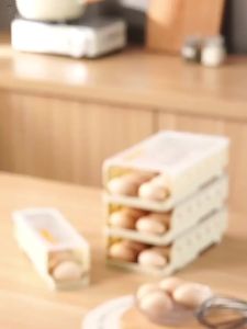 Auto-rolling Freshness Egg Organizer Refrigerator Storage