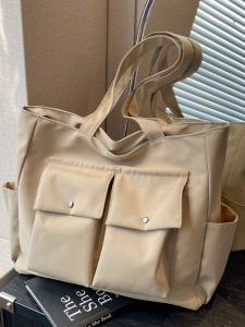 Waterproof Nylon Tote Bag Womens Single Shoulder Large Capacity Casual All-match Student Book Bag Short Trip Luggage Bag