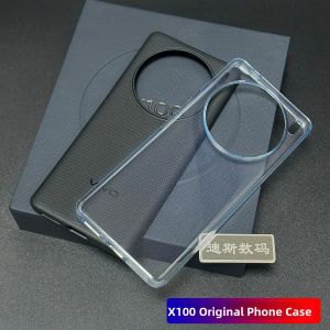 Original Vivo X100 pro Soft TPU Transparent Protective Case Anti-Fall Compatible with Vivo X100 Black Environmentally Friendly