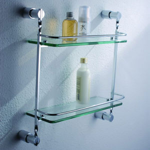 AZOS | Double Layer Storage Rack Copper and Glass