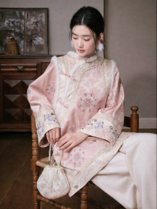 JK&JS | Embroidered Gold Thread Jacquard Long Coat
