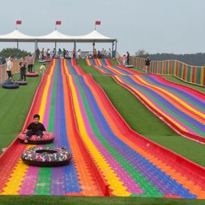 Outdoor Amusement Park ODM&OEM  Park slide No Power Colorful Slide Playground Rainbow Dry Snow Slide