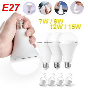 E27 Rechargeable Emergency Light Bulb 7W/9W/12W/15W LED Bulb Lighting AC220V Soft Light Eye Protection Night Light