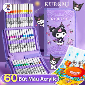 Bút Màu Acrylic Kuromi / My Melody - 60 Màu Sắc Tươi Sáng Tô Trên Mọi Chất Liệu DIY Không Phai