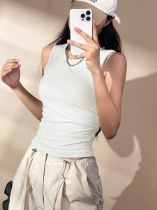 Summer Yoga Clothes Womens Slim Fit Quick Dry Fitness Running Sports Top Outdoor Wear Nylon Material Abdomen Length