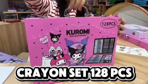 Crayon Set 128 Pcs Koper Aluminium Besi Box Alat Lukis Anak Koper Set Krayon Mewarnai Anak Pensil Warna-FR GALLERY