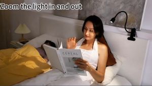 Đèn đọc sách đầu giường LED Có thể thu phóng ánh sáng 15° - 80° Đế kẹp Kim loại đa năng