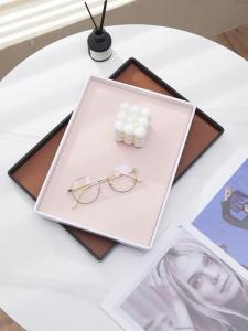 Khay Đựng Đồ Da Thủ Công Sang Trọng Ins Light Luxury Khay Đựng Trà Đựng Hương Liệu Đựng Cà Phê Dùng Tại Nhà Khay Đựng Đồ Dùng Du Lịch