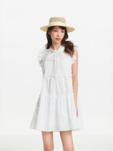Semir | Summer Short Sleeve Ruffle Hem Tiered Dress