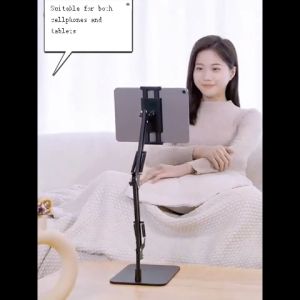 Free-fixed mechanical cantilever Long Arm cellphone tablet stand holder for desktop or bedroom use