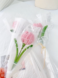 Teacher Day Finished Tulip Chenille Stick Flower Bouquet Pipe Cleaner Rod Flower Handmade Sunflower Chenille Stem