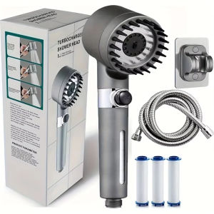 New ion drop bathroom handheld drop faucet with tap for shower head filter for shower turbocharger with multiple spray modes