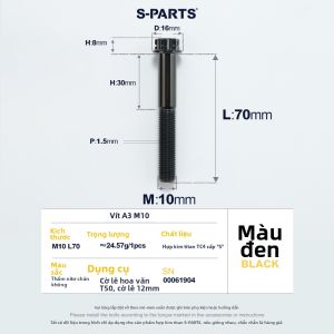 s-parts | Ốc Vít Hợp Kim Titan Cường Độ Cao M10*1.5