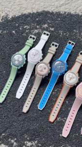 Strap for Omega X Swatch Joint MoonSwatch for Seamaster 300 Curved End Quick Release Silicone Watch Band Bracelet for Rolex 20mm
