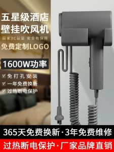 Wall-Mounted Hotel Bathroom Hair Dryer No-Punching Operation Home Use Blow Dryer Commercial Bathroom Accessories Hairdryer
