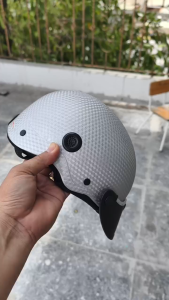 Nón bảo hiểm nửa đầu CAMRY màu Bạc cacbon - Mũ bảo hiểm chính hãng freesize