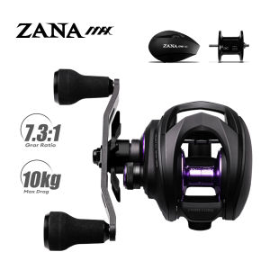 PURELURE ZANA MAX 10KG chế độ kép SV+DC tỉ số truyền 7.3:1 chống nước mặn toàn kim loại 215g Macro Monster 10+1 vòng bi máy câu baitcasting.