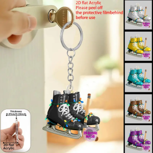 1pcs/6pcs cool and innovative ice hockey shoes car keychains cute keychains fashionable accessories perfect gifts for friends