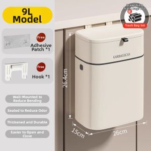 youqin | Lid and Wall-mounted Kitchen Waste Bin