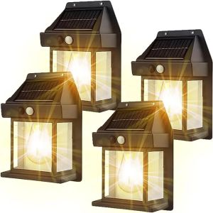 4PCS Solar Wall Street Lamp Waterproof Warm Light With Sensor Garden Decoration Solar Powered Led Outdoor Lighting Country House