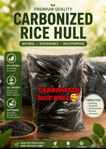 Black Rice Hull Carbonized Natural Sustainable Multipurpose Gardening Potting Mix Planting Hydroponics