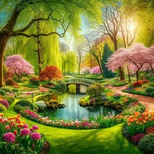 HUACAN Diamond Painting 5D Garden Landscape Embroidery Nature Scenery Mosaic Home Decor Pictures Of Rhinestones