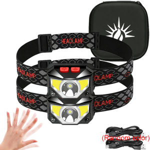 XIWANGFire | 8 Modes COB+LED Headlamp USB Rechargeable Motion Sensor Headlight Outdoor White & Red Light Fishing Camping Head Torch