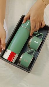 Termos Vacuum Flask Set 500ml Botol Minum Stainless Cangkir Set bisa Panas dan Dingin