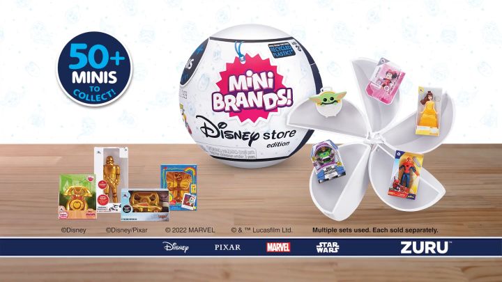 5 Surprise Mini Brands Disney Store Series 1 Mystery Capsule