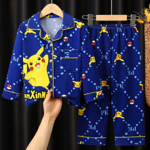 Spring Autumn Thin Long Sleeve Childrens Sleepwear Cartoon Astronaut Boys Home Clothes Set Polyester Fiber Home Clothes