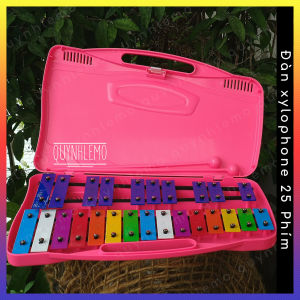 Đàn gõ 25 phím Xylophone QUYNH LEMO cho bé phát triển năng khiếu âm nhạc đầy đủ màu sắc.