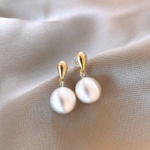 Minimalist Metal Brushed round Ball Earrings 2025 New Popular High-End Feeling 925 Pure Silver Elegant Womens Ear Jewelry
