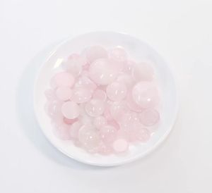 5-10pcs Rose Quartz Cabochon Beads 4/6/8/10/12/14/16/18/20/25mm Round Flat Back Cabochon Cameo For DIY Jewelry Making Necklace