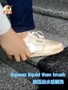 【Fans tone】2 In 1 Advanced White Shoe Cleaning Kit 80ml Cleaner Brush Shoe Cleaner Shoe Whitener Sneaker Cleaner Sponge Shoe Cleaning Kit