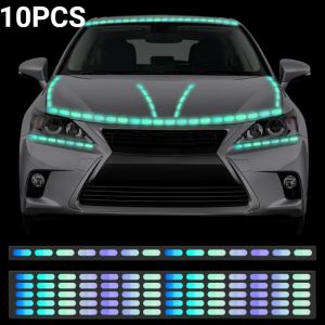 สติกเกอร์ติดรถยนต์เรืองแสง10ชิ้นแบบทำมือลายเส้นกลางคืนเรืองแสงแต่งรถสติ๊กเกอร์ตกแต่งรถจักรยานยนต์ รถยนต์ไฟฟ้าหมวกกันน็อครูปลอกสะท้อนแสงตกแต่ง