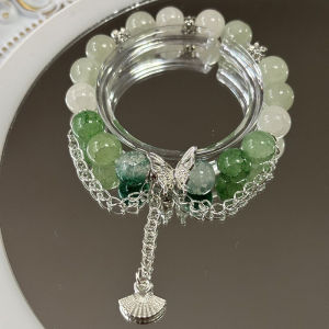 New Chinese Style Butterfly Handmade Beaded Bracelet Womens Sweet Friend Gift Student Fashion Jewelry Green Fan Shape