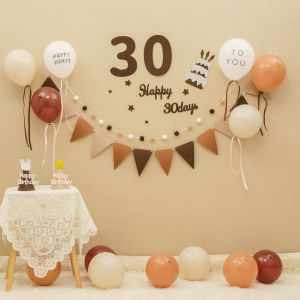 Retro Balloon Birthday Decorations Baby One Year Old Celebration Scene Setup Childrens Anniversary Vintage Background Wall
