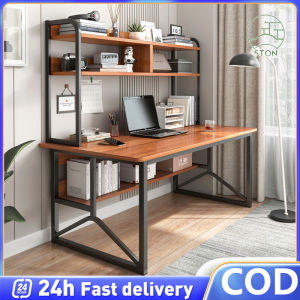 Student Study Table Meja Komputer Computer Table with Bookshelf Modern Home Office Desk Study Writing With Foot Pedal Table Meja Belajar 电脑桌 学习桌