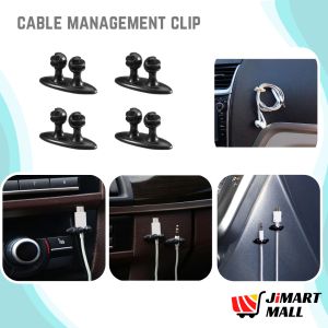 8 PCS CABLE MANAGEMENT CLIP Holder For Home Office Table Car Cord Fixing Organizer Wire Clip Cable Tie Mount Charger Wayar Wire Hanger Fix 充电线整理