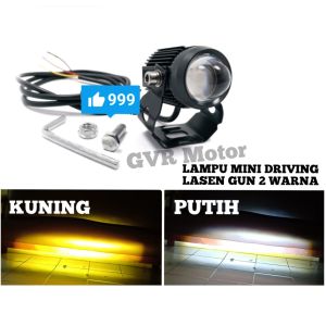 LAMPU TEMBAK LASER LED D2 MINI 2 WARNA 2 MODE HIGH LOW PUTIH KUNING UNTUK SEMUA MOTOR MOBIL