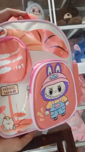 Balo đi học mầm non dành cho bé trai và bé gái in hoạt hình labubu mã 109