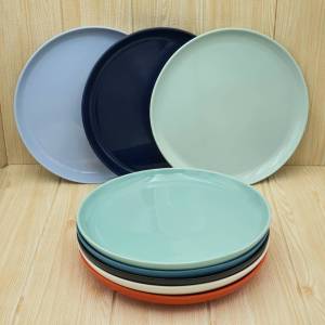 จาน จานเซรามิค จานใส่อาหาร จานสเต๊ก จานสลัด ขนาด 10.25 นิ้ว มีให้เลือก 8 สี