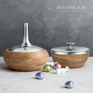 Modern Modern Scandinavian Creative Solid Wood Tea Pot Dried Fruit Candy Box For Home Coffee Table Storage Storage Boxes Ornaments