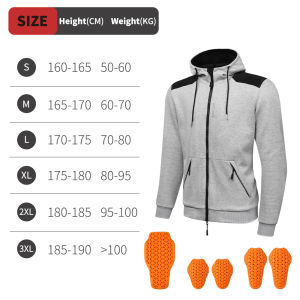 WOSAWE | WOSAWE Mens Motorcycle Riding Hoodie Fleece Lined Thermal Sweatshirt Jacket Windproof Casual Outerwear with Inner Pockets
