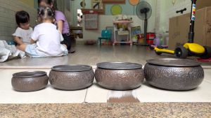 Cơi Đựng Trầu Bằng Đồng Hoa Văn Màu Đen 4 Cỡ: 10cm 15cm 17.5cm 19.5cm